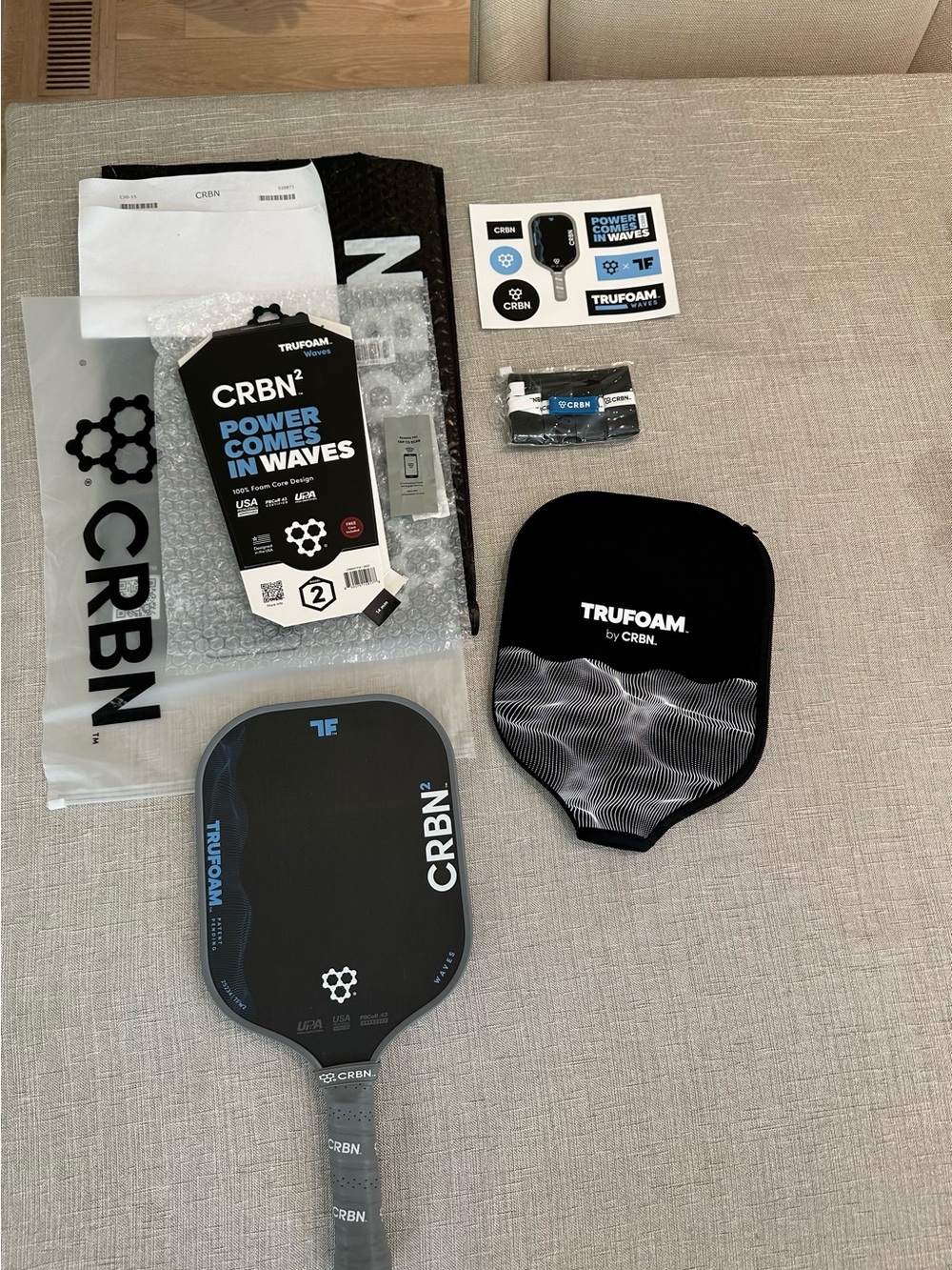 CRBN TruFoam Pickleball Paddle - Black/Grey